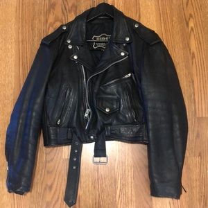 Vintage First Genuine Leather Motorcycle Jacket